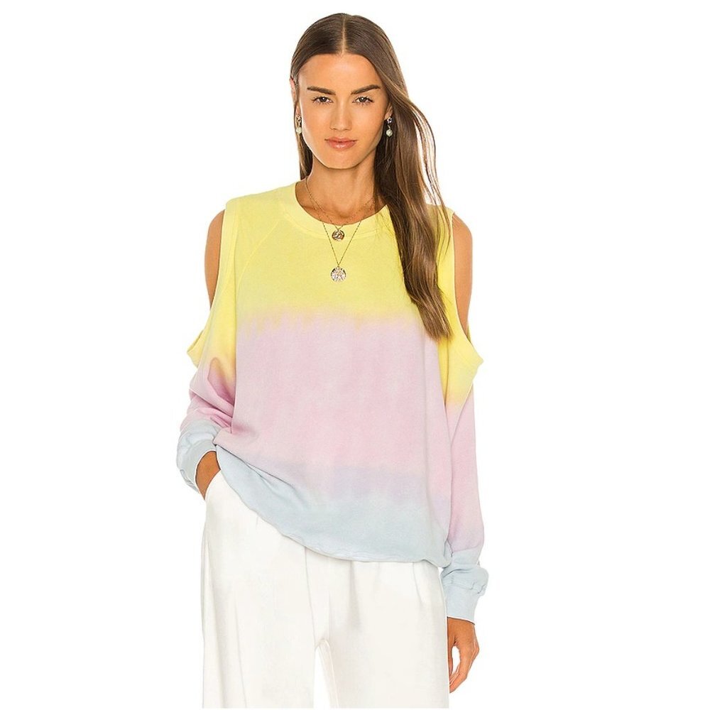 Electric & Rose Lotus Sweatshirt in Rosa, Golden, & Serene XS